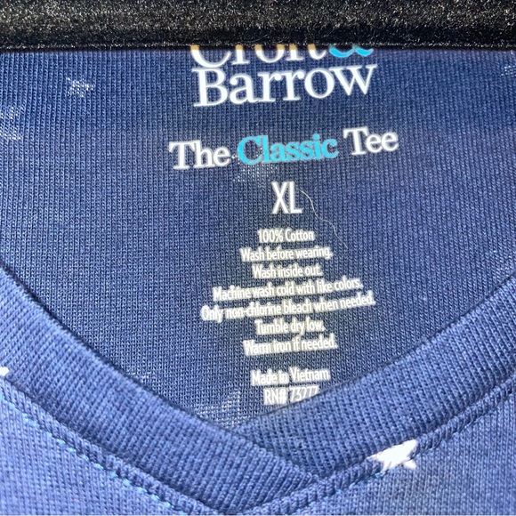 Croft & Barrow Classic T-Shirt Short Sleeve Navy in Size XL - Picture 2 of 4